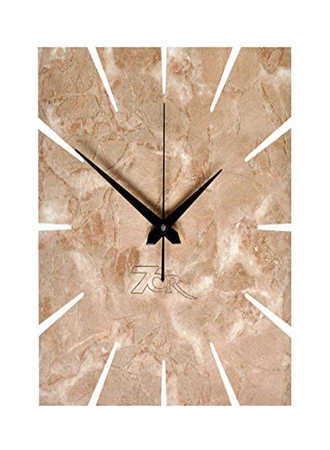 7CR Square Marble Finish Wooden Wall Clock-Beige (Size- 28x28 cm) - Image 1